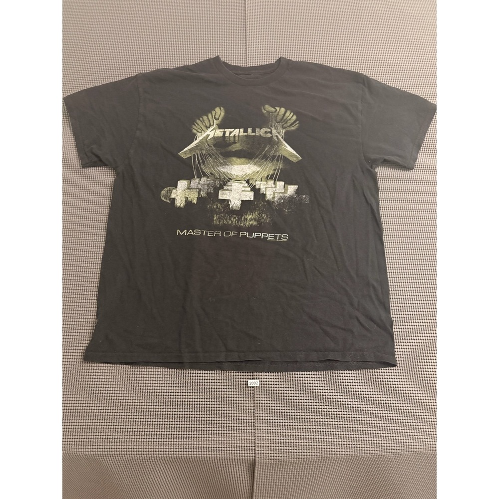 Metallica Master of Puppets Graphic T-Shirt Black Short Sleeve Band Tee XL